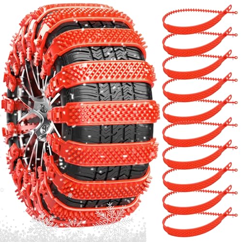 Chaînes à neige pneu voiture : lot de 10 colliers de serrage antidérapants portables
