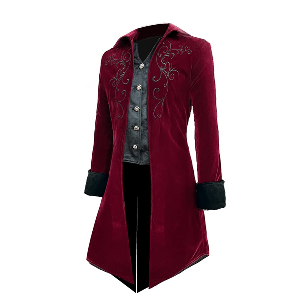 Crubelon Herren Steampunk-Frackjacke, Gothic, Mittelalter, viktorianischer Gehrock