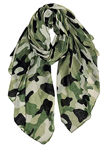 DAMILY Echarpes - Foulard Légère de Voyage Camouflage Imprimer Châle Wrap (Olive)