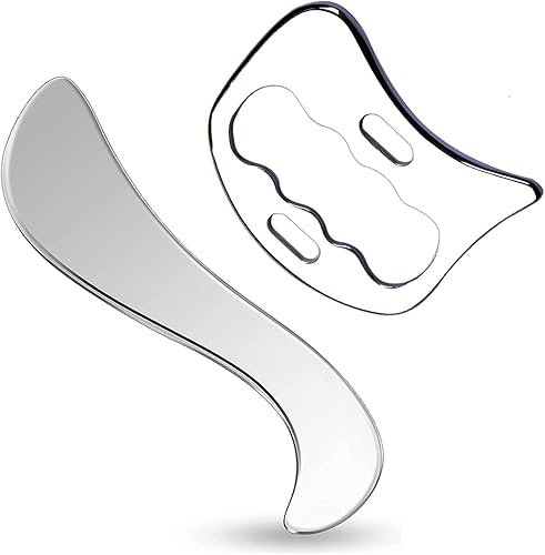 Juego de herramientas musculares de acero inoxidable 2 en 1, herramientas de masaje raspador para terapia física, herramienta raspadora de masaje