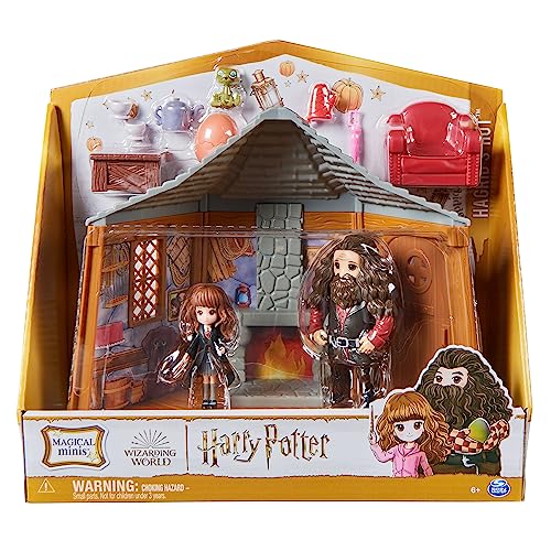 Wizarding World, Harry Potter, Set de Juego, Cabaña de Hagrid, con 2 Figuras y 9 Accesorios de muñecos
