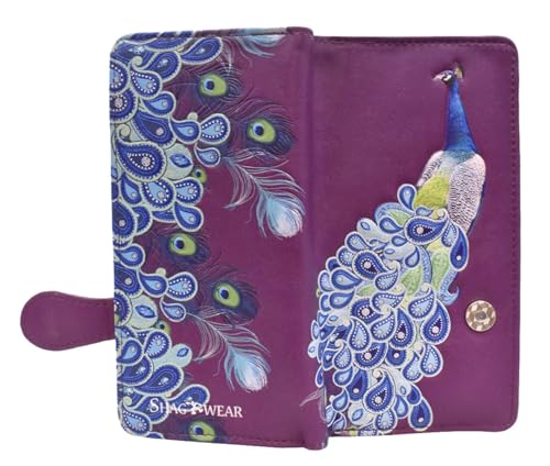 Shag Wear Paisley Peacock Large Bird Wallet for Women and Teen Girls Vegan Faux Leather 7