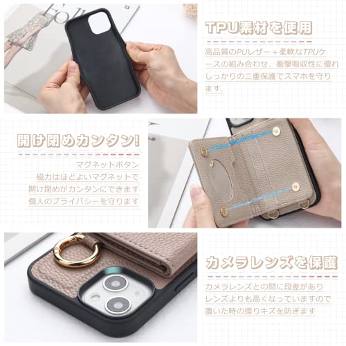 Sences iPhone 11 スマホケース iPhone 11 ケース 手帳型 ショルダー アイフォン 11 スマホケース 手帳型 カード収納 iPhone 11 携帯ケース 手帳型 肩掛け 斜めかけ ストラップ付き 落下防止 アイフォン 11 ケース カード入れ 背面収納 あいふぉん 11 携帯ケース 手帳 お財布付 ポケット付き 鏡付き iPhone 11 ケース ストラップ付き 韓国 人気 女性 アイフォン 11 スマホケース スタンド機能 高級PUレザー あいふぉん 11 携帯ケース 軽量 薄型 おしゃれ iPhone 11 カバー 財布型 ショルダーストラップ付き アイフォン 11 スマホカバー 全面保護 スタンド機能付き耐衝撃 多機能 耐久性(iPhone 11 (6.1")アプリコット)