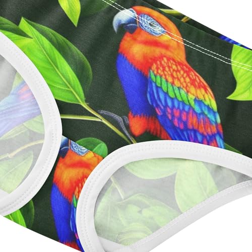 Vibrant Birds Green Leaves Toddler Girls Underwear 2t Cotton Panties Little Girl Colorful Briefs Undies Kids4