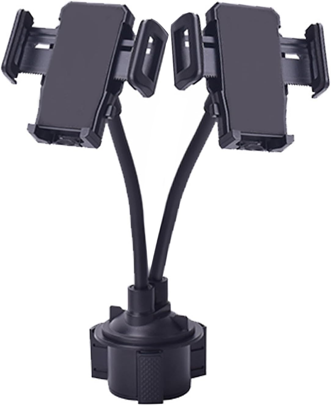Cup Car Phone Holder, Double Car Cup Phone Holder, Universal Adjustable and Scalable Car Cup Holder Phone Mount Compatible with Phone Width 1.7""-3.7"" (Black)