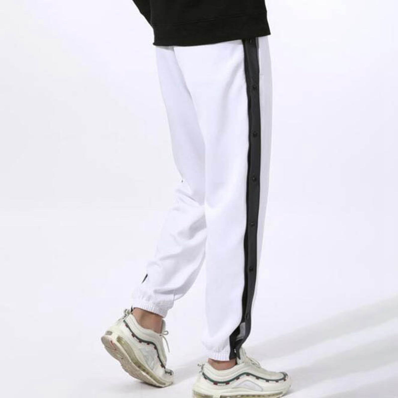 Pantalones de rehabilitación para mujer con apertura lateral – Pantalones de entrenamiento para hombre con botones laterales con botones – Pantalones de chándal para chicos – Pantalones deportivos