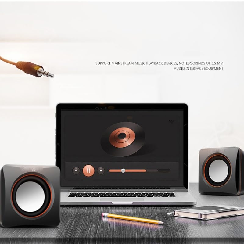 Mini haut-parleur de bureau PC portable avec caisson de basses pour maison - 5