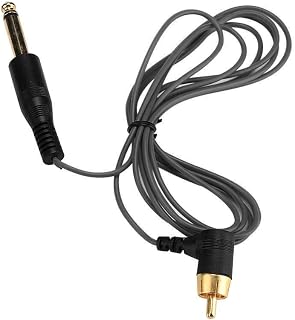 Tattoo Clip Cord, Right Angle Tattoo Clip Cord RCA Cable Line Connector Tattoo Machine Power Supply Accessory for Rotary Cartridge Machines(black)
