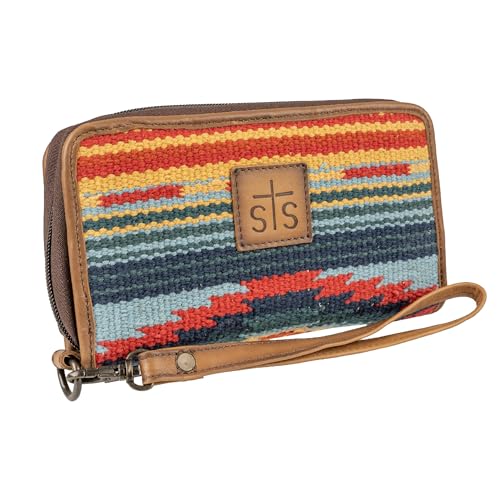 STS Ranchwear Women's Chaynee Valley Serape Kacy Organizer-Leather Wrist Strap, 32 Card Slots, Secure Zip Closure, Multi2