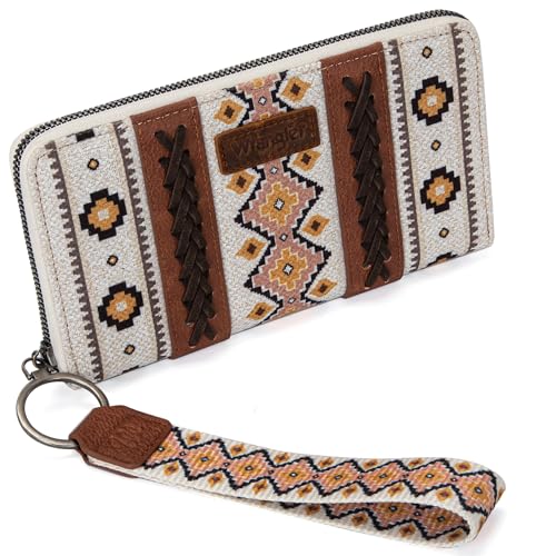 Wrangler Clutch Wallet for Women with Western Aztec Wristlet Strap Women Purse LG-WG2202-W006CF2