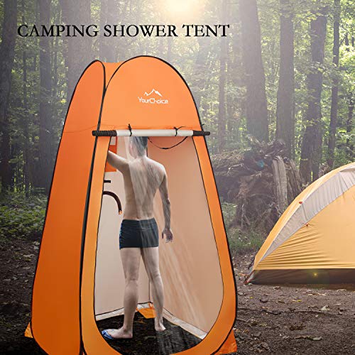 Image of Your Choice Pop Up Shower Tent 47.2 inch Wx74.8 /82.7 inch H Privacy Changing Tent | Waterproof Silver Coating Portable Shelter with Carry Bag for Camping, Beach, RV, Hiking, Fishing