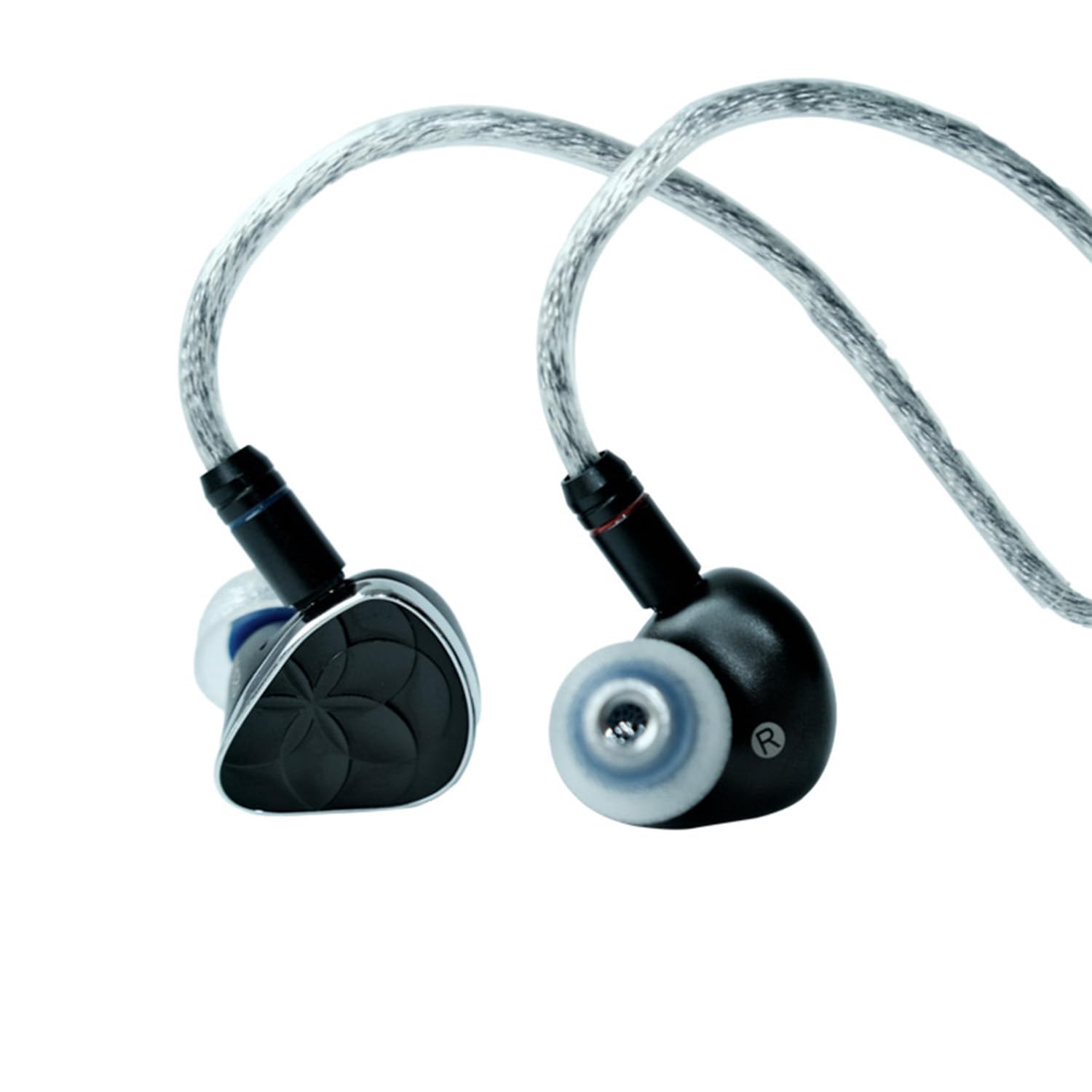 TANGZU AZLA Noir Blanc - Auricolari in-ear con driver ibridi 1DD + 3BA, HiFi Wired Gaming IEM con spina modulare staccabile da 3,5 mm e 4,4 mm, cavo intercambiabile per musicisti, audiofili gamer