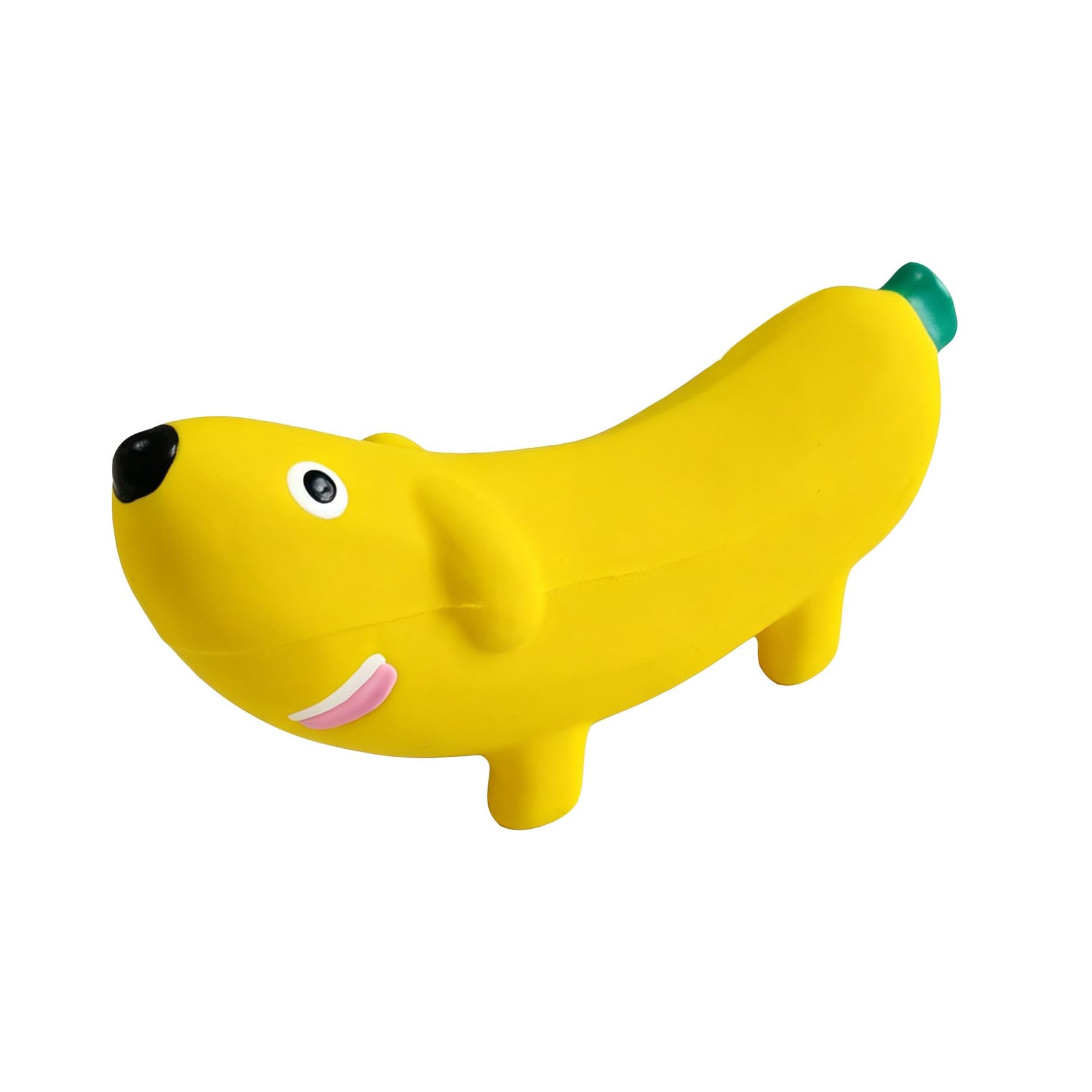 InekoAgua Latex Squeaky Dog Toy, Funny Quirky Banana Dog Shape Soft Rubber Puppy Toy for Boredom, Cute Interactive Fetch & Tossing Play Toy for Small & Mini Breeds