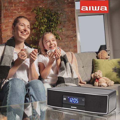 Image of Aiwa - Bluetooth Home Speaker System, 30W RMS, CD Player, FM Radio (Black)