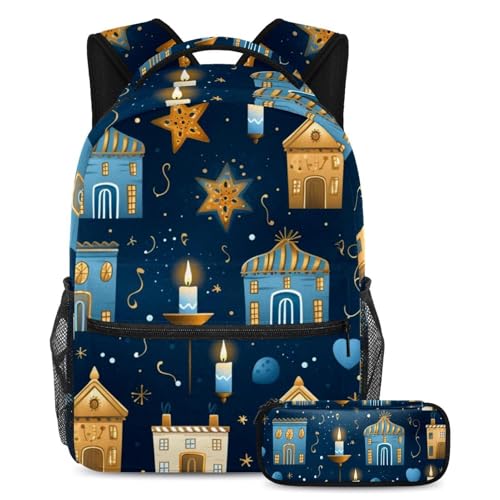 Cartables de grande capacité finis les sacs cassés avec ce lot pour étudiants motif Hanoukka