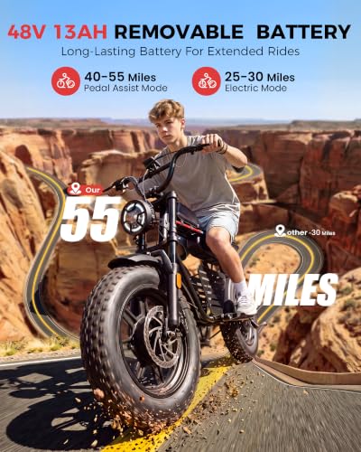 Image of Electric Bike for Adults, 𝟯𝟬𝟬𝟬𝗪 /1500W Peak Motor, 48V 13Ah / 25Ah