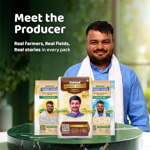 Image of DeHaat Honest Farms Pesticide Free Biryani Basmati Rice 1 KG (Pack of 3)