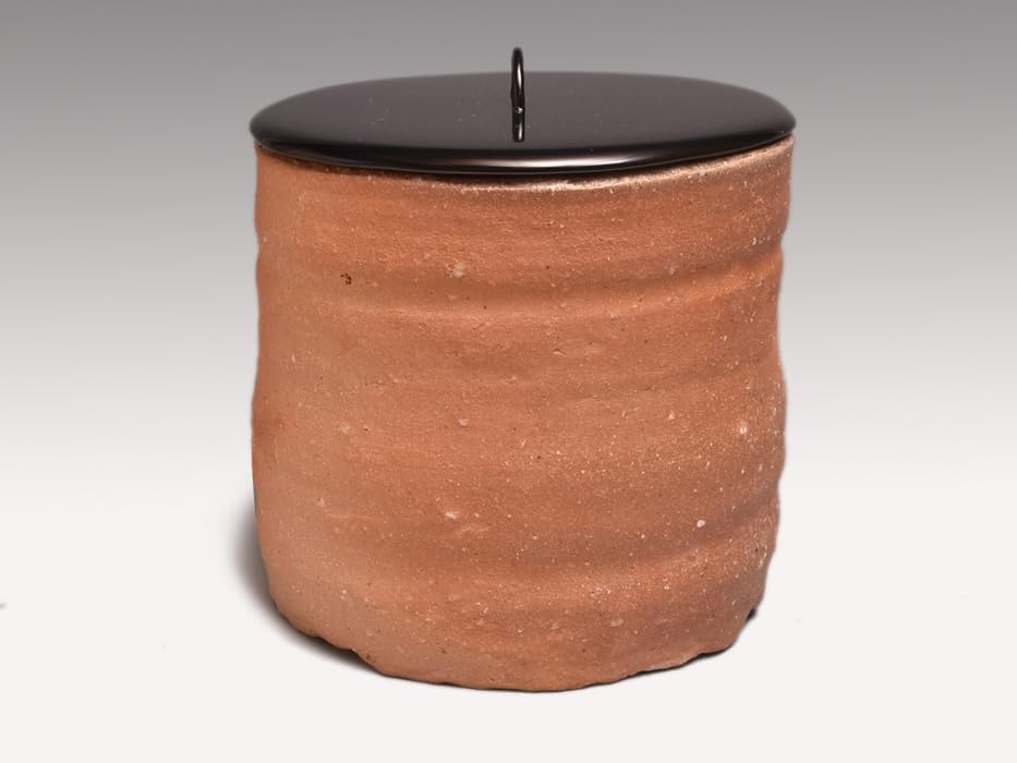 寺垣外窯 杉本貞(作) 信楽水指 誂え蓋付 共箱 茶道具 y1628 寺垣外窯 杉本貞(作) 信楽水指 誂え蓋付 共箱 茶道具 y1628