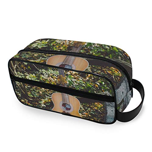 Preisvergleich Produktbild Tragbare Kosmetiktasche für Akustikgitarre / Musikinstrument / Kosmetiktasche für Frauen / Mädchen, multifunktional, für Reisen / Kulturbeutel / Kulturbeutel