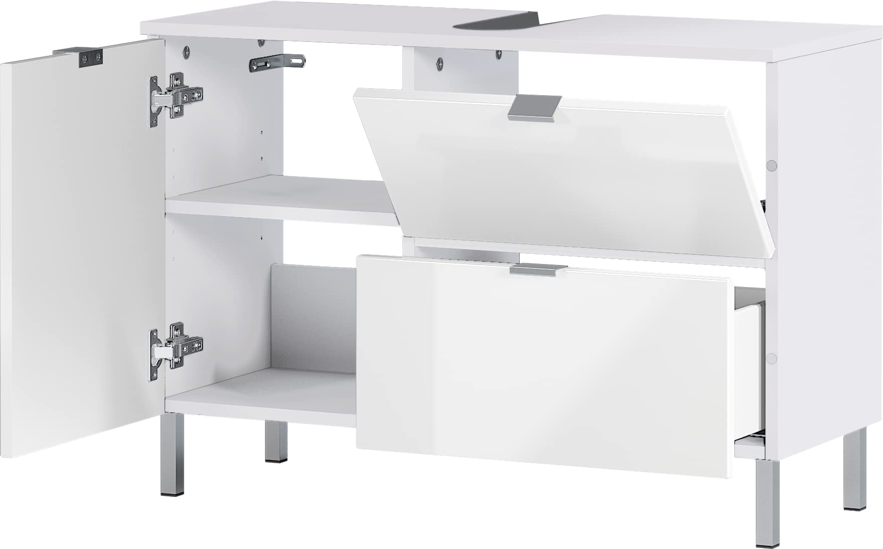 Wisla -Badkamerkast met 2 deuren en 1 lade in eiken look