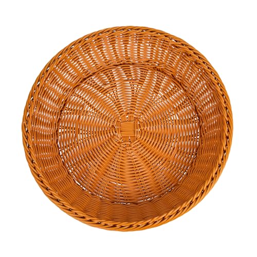 COLLBATH Bread Basket Fruit Basket Woven Basket Fashion Basket Table Decor Wicker Basket Table Storage Basket Fruit Bowl Trays Bread Container Dried Food Basket Plastic Imitation Rattan Pp