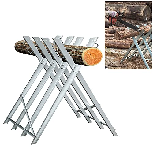 EINFEBEN Sägebock Metall 81x80x80cm verzinkt 150kg Sägegestell Holzsägebock Säge Kettensägebock Holzbock für kettensägen – Bild 5