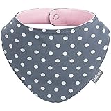  Lilakind - Pañuelo para el cuello - Lunares - para bebé niña gris rosa 12-24 meses