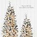 Best Choice Products Flocked Pencil Christmas Tree, Pre-Lit Slim Artificial Holiday Decoration, 7.5ft Lighted Skinny w/Base, Warm White Lights
