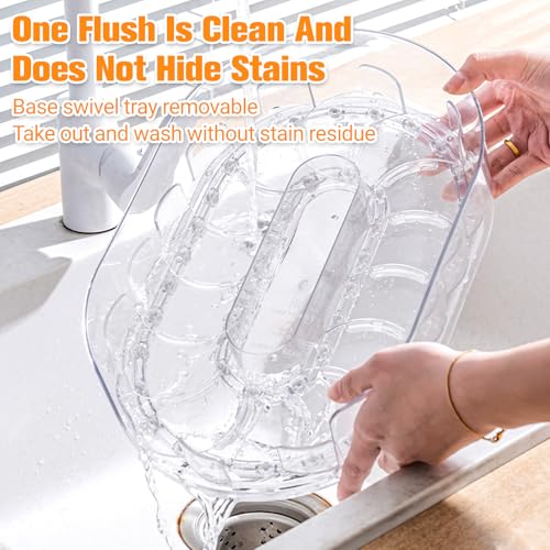 WUSUPU Kühlschrank Organizer,kleiner Drehteller, Dosen Dosenspender Kühlschrank Getränke Organizer, Drehbarer Gewürzhalter,ideal für Küchen, Kühlschrank, Schränke - BPA Frei,Durchsichtig