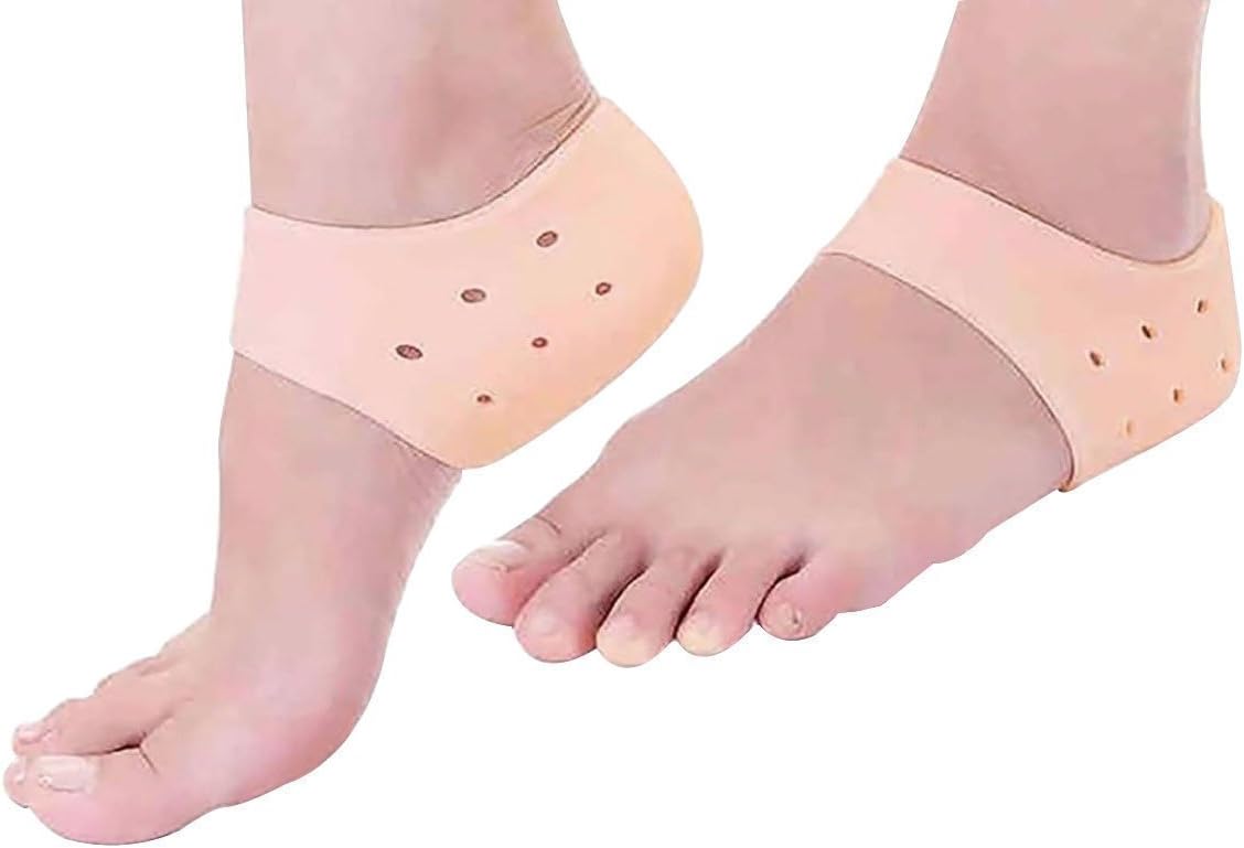 UWIOFF 2Pcs Height Increase Insoles Silicone Height Increase Socks for Women Men Invisible Soft Gel Heel Lift Pads Heel Cushion Inserts Taller Height Lift Shoes Insole