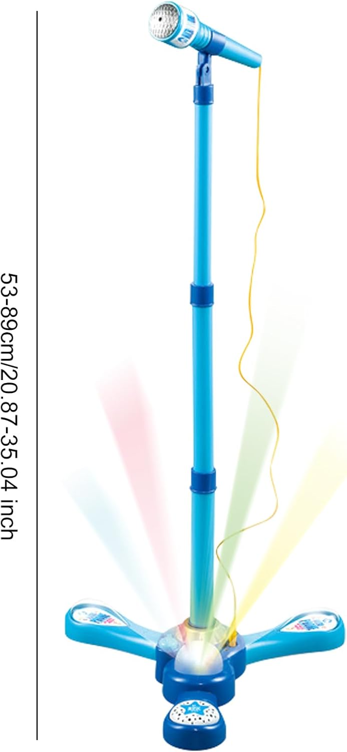 Echo Microphone for Kids, Light Interactive Stand, 53-89cm, Karaoke Toy, Music Microphone Toy, Adjustable Play Accessory, for Boys Girls Preschoolers, Kindergarten Students Family Friends