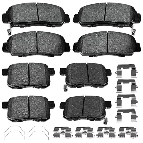 Image of Brake Pads Front and Rear Compatible with 2009-2014 Acura TSX, 2008-2012 Honda Accord 2.4L 3.5L Automotive Replacement Brake Pads Semi-Metallic D787 D1451