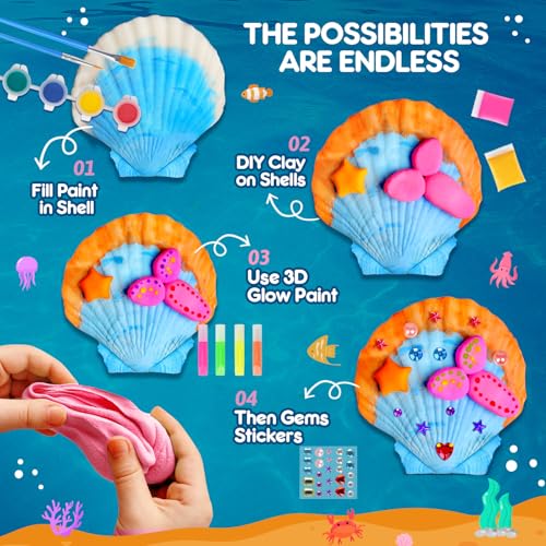 Shell Painting Kit for Kids, Arts and Crafts Gifts for Girls Boys Ages 6-12 - Image 3