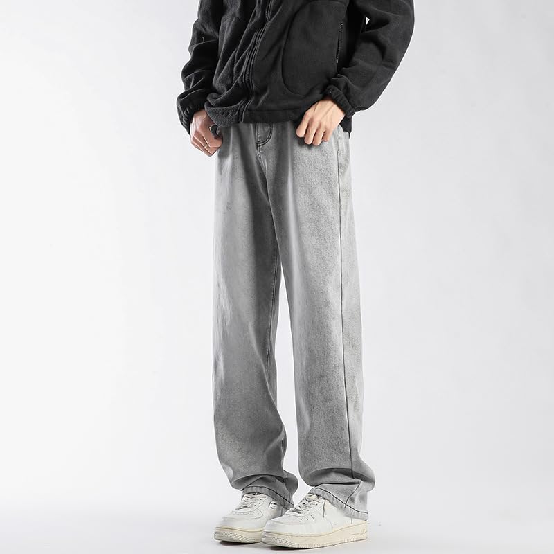 Men's Jeans Spring Gray Stretch Denim Americana Straight Pants2