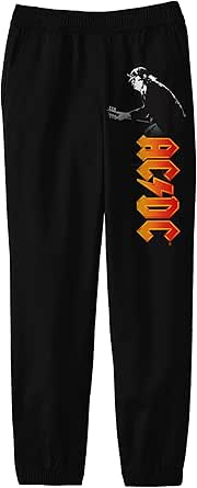 Amazon.com: ACDC Angus Young Playing Guitar Boy's Black Jogger Pants ...