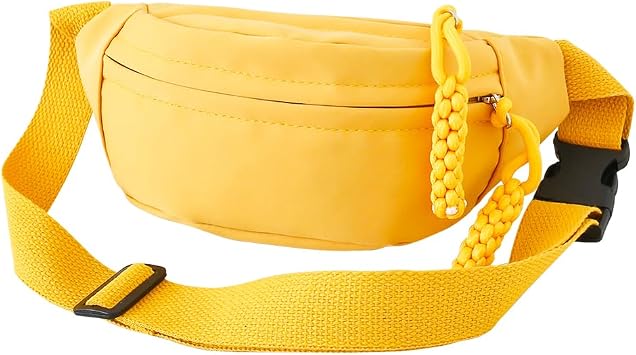 Waist Bag for Kids, Cute Fanny Pack for Little Boys Girls, Adjustable Waist Pack Small Chest Crossbody Purse, Fashion Kids Bum Bag Lightweight Chest Bag Princess Mini Bags Yellow