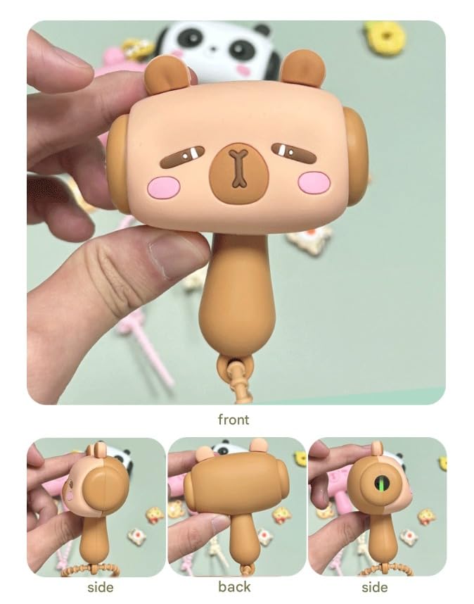 Image of SAJANI Cute Cartoon Hammer Choo Choo Keychain With Sound For Kids, Shake Left Right Musical Beep Hammer Toy, Soft Grip Cartoon Handheld Sensory Keychain For Babies & Toddlers