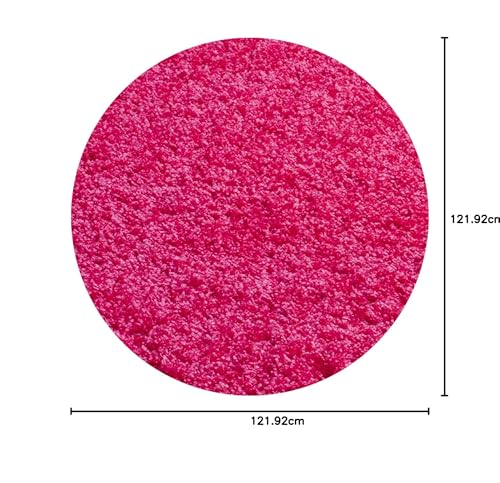 Image of CD Carpet Anti Slip Shaggy Fluffy Fur Rugs and Carpet for Living Room Bedroom Kids Room Plain Circle Carpets for Home with 2 Inch Thickness (Color Baby Pink Size 4x4 Feet Round)