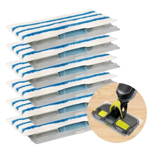 Flammi Reusable Mop Pad Refills Compatible with Shark Vacmop VM252 VM250 VM200, Vacuum Mop Pad Refills (6 Sets)