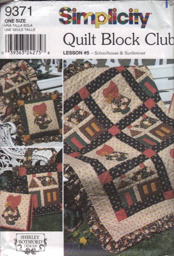 Image of Quilt Block Club 5 Shoolhouse And Sunbonnet