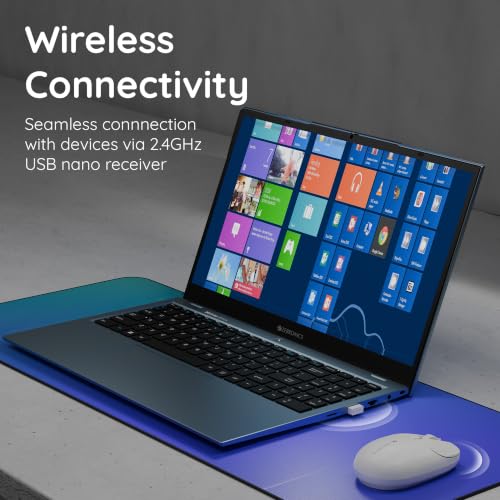 Image of Zebronics Freego Pro Wireless Mouse, 2.4GHz, Up to 1600 DPI, 3-Level DPI Switch, 4 Buttons, USB Nano Receiver, High Precision, Power Saving Mode, Ergonomic Design, Multi-Surface Support (White)