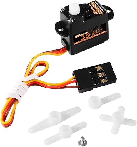 Miniatura 2 de Mini servos de engranaje de plástico 2G, 5 piezas, 3.7-4.2 V, motor sin núcleo a control remoto, kit de servos digitales para helicóptero de ala