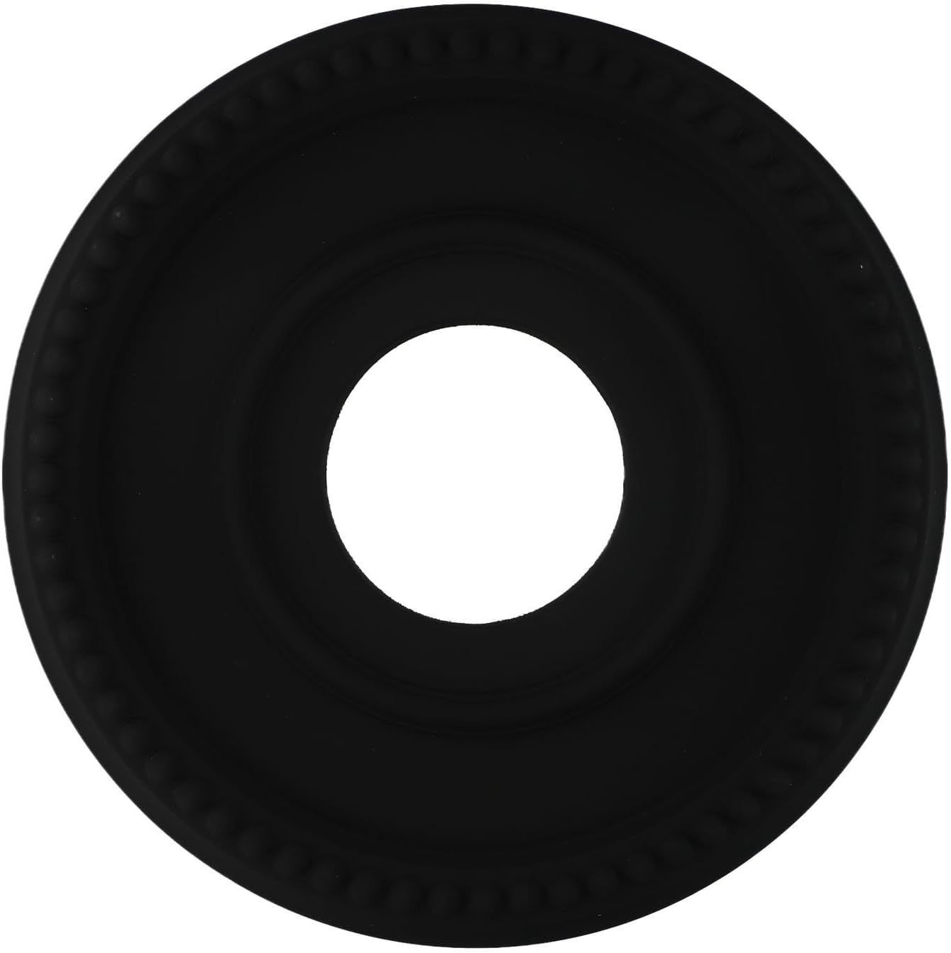 Black Round Ceiling Medallion for Light Fixtures, 12.4 Inch PU Decorative Cover Plate to Hide Imperfections, Vintage Style Fan Light Canopy