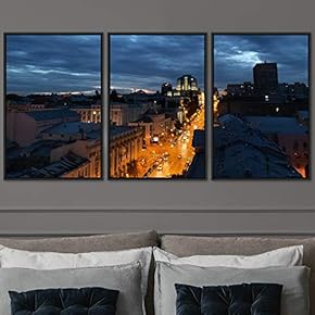 signwin 3 Piece Framed Canvas Wall Art City...