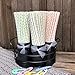 Pastel Polka Dot Paper Straws - Pink Yellow Light Blue Lilac - 7.75 Inches - 100 Pack - Outside the Box Papers Brand