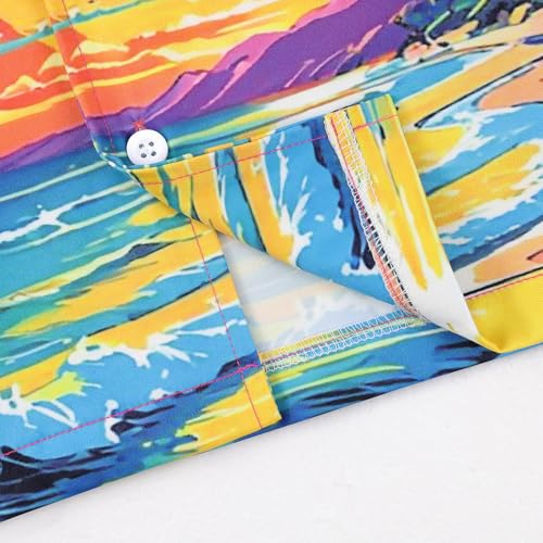 Image of Weixinbuy Boys Summer Outfits Short Sleeve Hawaiian Shirt and Shorts Vacation Set for Kids Summer Clothes Set