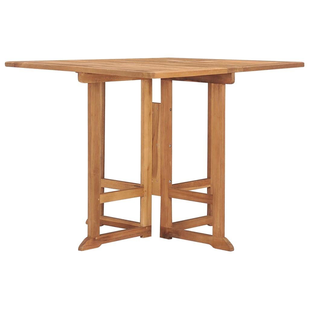 Składany stół ogrodowy z drewna tekowego, 90 x 90 x 75 cm, kwadratowy stół drewniany, składany, masywny stół do jadalni z drewna tekowego do ogrodu, zajmuje mało miejsca