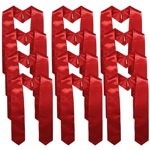 Image of GraduationMall 12 Pieces 72 Inch Plain Graduation Stole Bulk Sublimation Blank Honor Graduation Sash Unisex Adult