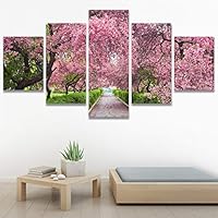 SIGNWIN 5 Panel Canvas Wall Art Modern Art Multicolor Nature Photography Relax/Calm Romantics Waterfall for Home Decorations Ready to Hang - 60