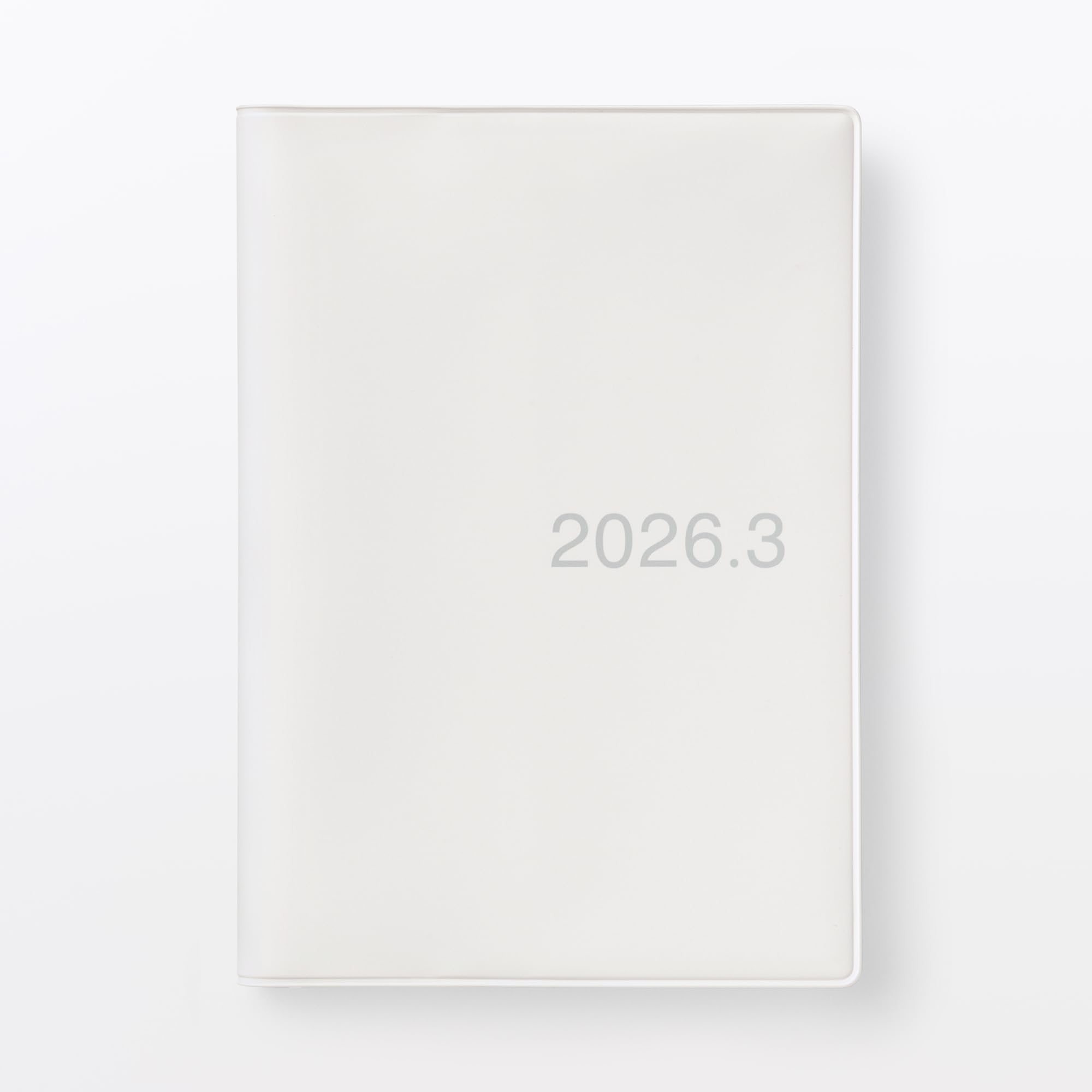 MUJI 76418818 Agenda mensual/semanal, comienza en marzo de 2026, A6, color blanco y gris